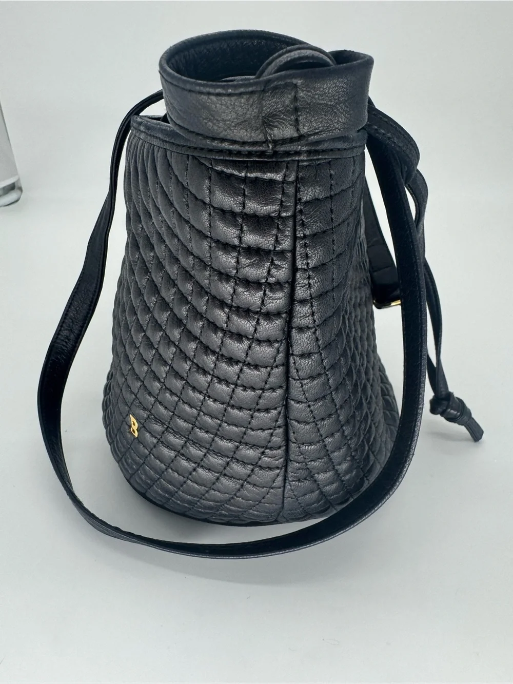 Bally Bucket Bag Quilted Lambskin Leather Crossbody Italy